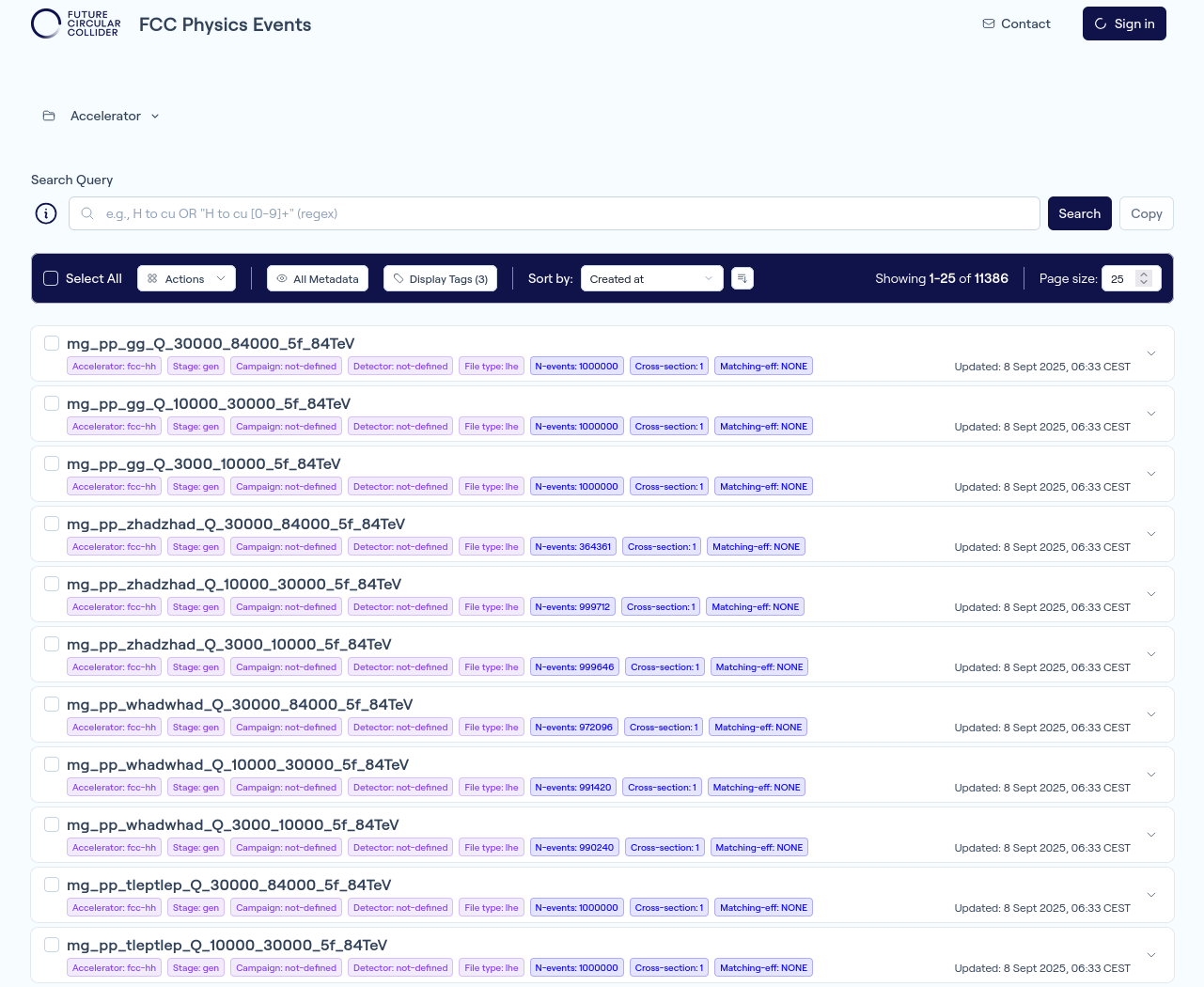 FCC Physics Events website.