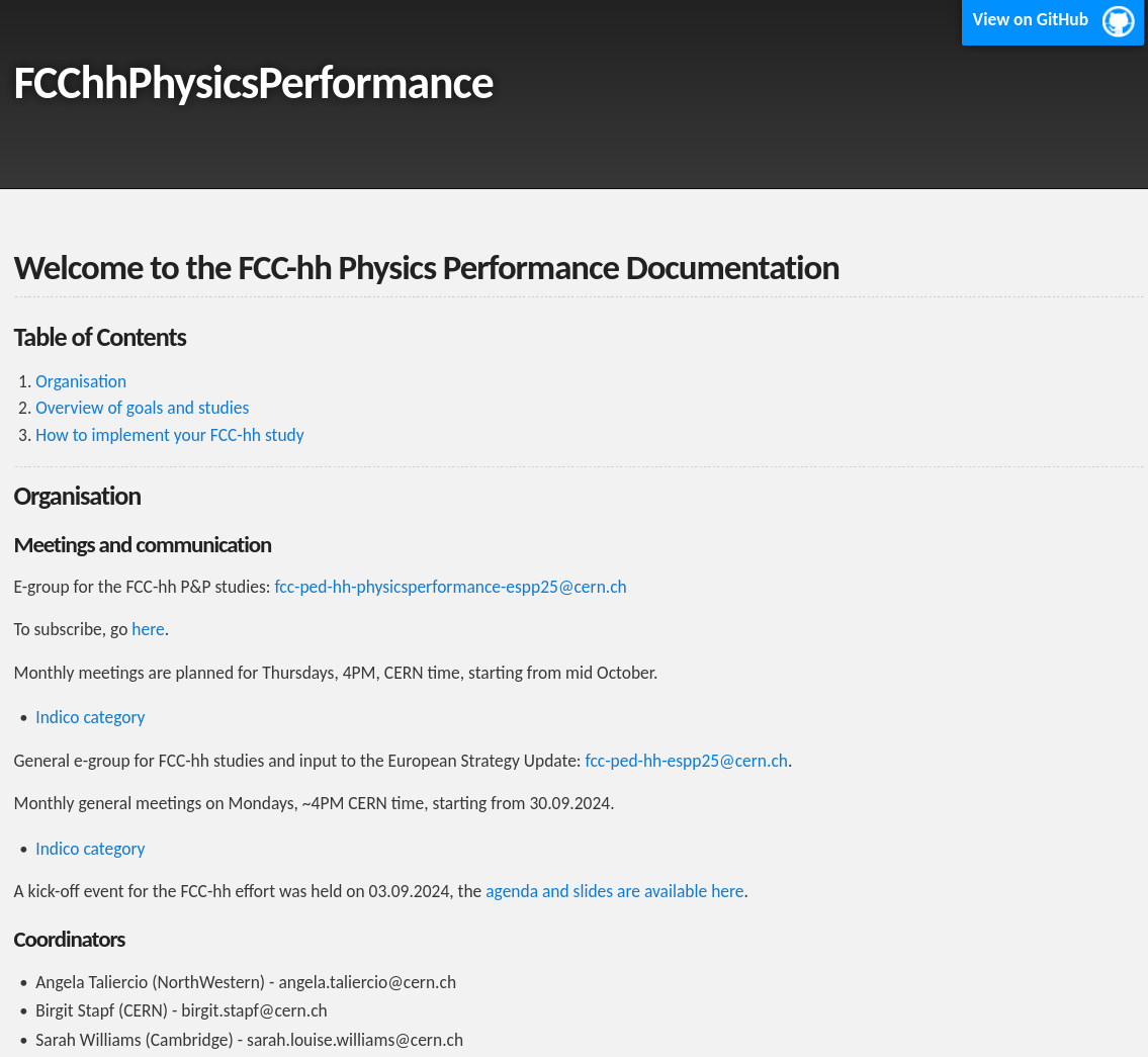 FCC-hh physics performance documentation.